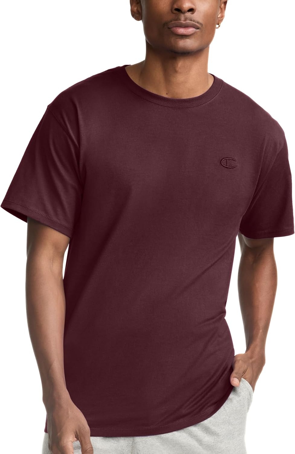 image:imageChampion Mens Classic Short Sleeve TShirt Standard Fit Midweight 100 Cotton Available in Regular and Big amp TallMaroon