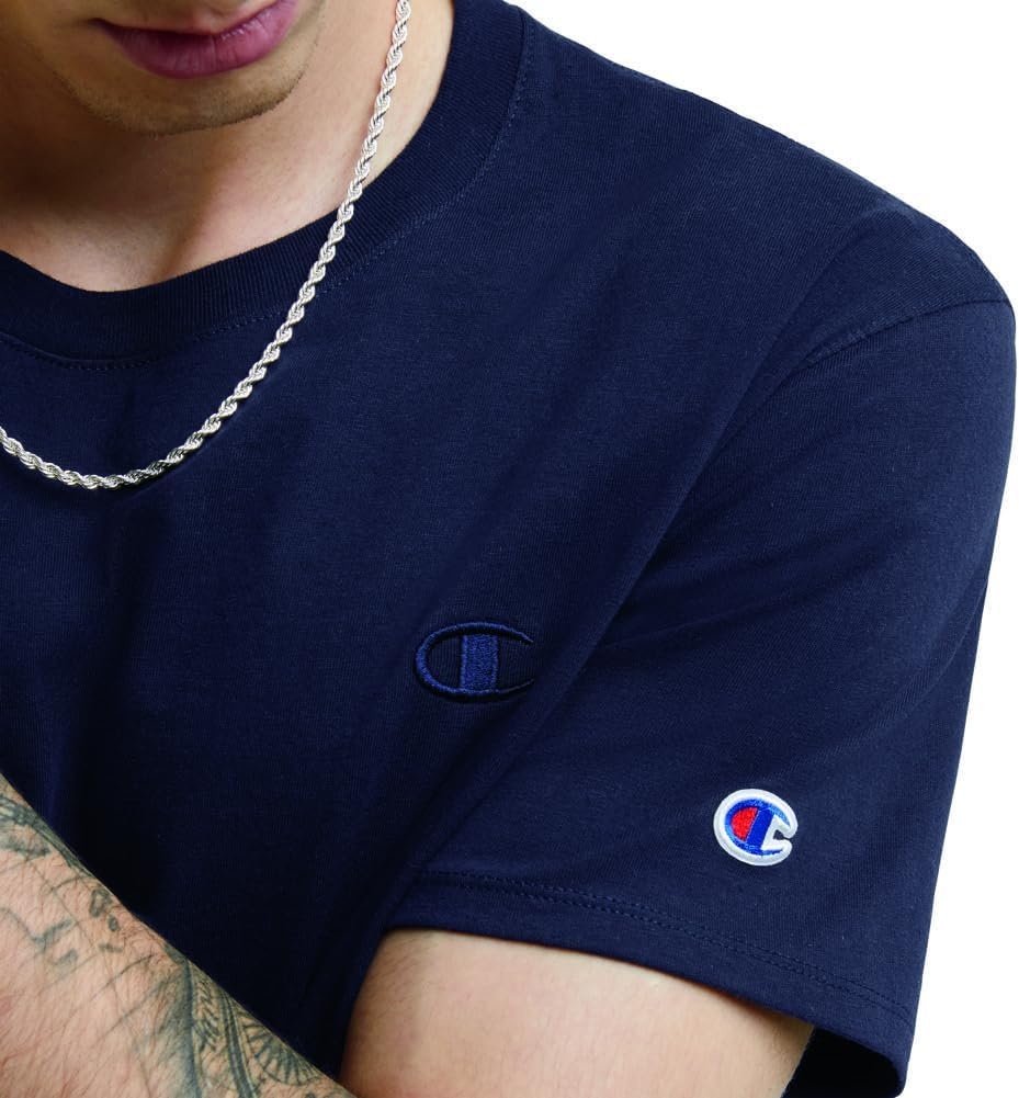 image:imageChampion Mens Classic Short Sleeve TShirt Standard Fit Midweight 100 Cotton Available in Regular and Big amp TallNavy