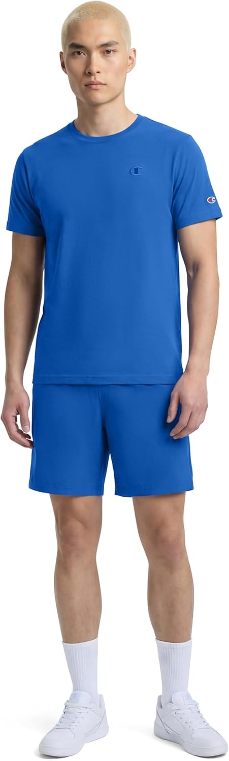 image:imageChampion Mens Classic Short Sleeve TShirt Standard Fit Midweight 100 Cotton Available in Regular and Big amp TallNebulas Blue