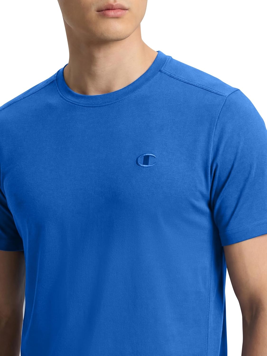 image:imageChampion Mens Classic Short Sleeve TShirt Standard Fit Midweight 100 Cotton Available in Regular and Big amp TallNebulas Blue