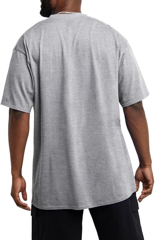 image:imageChampion Mens Classic Short Sleeve TShirt Standard Fit Midweight 100 Cotton Available in Regular and Big amp TallPlatinum Silver Heather