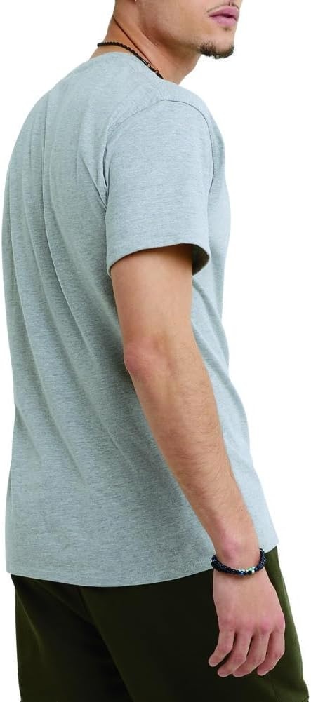 image:imageChampion Mens Classic Short Sleeve TShirt Standard Fit Midweight 100 Cotton Available in Regular and Big amp TallPlatinum Silver Heather