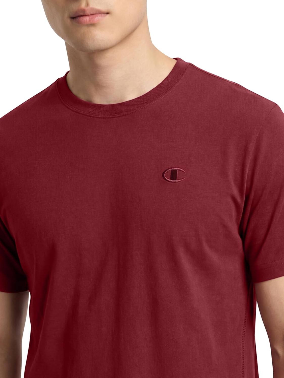 image:imageChampion Mens Classic Short Sleeve TShirt Standard Fit Midweight 100 Cotton Available in Regular and Big amp TallPomegranate
