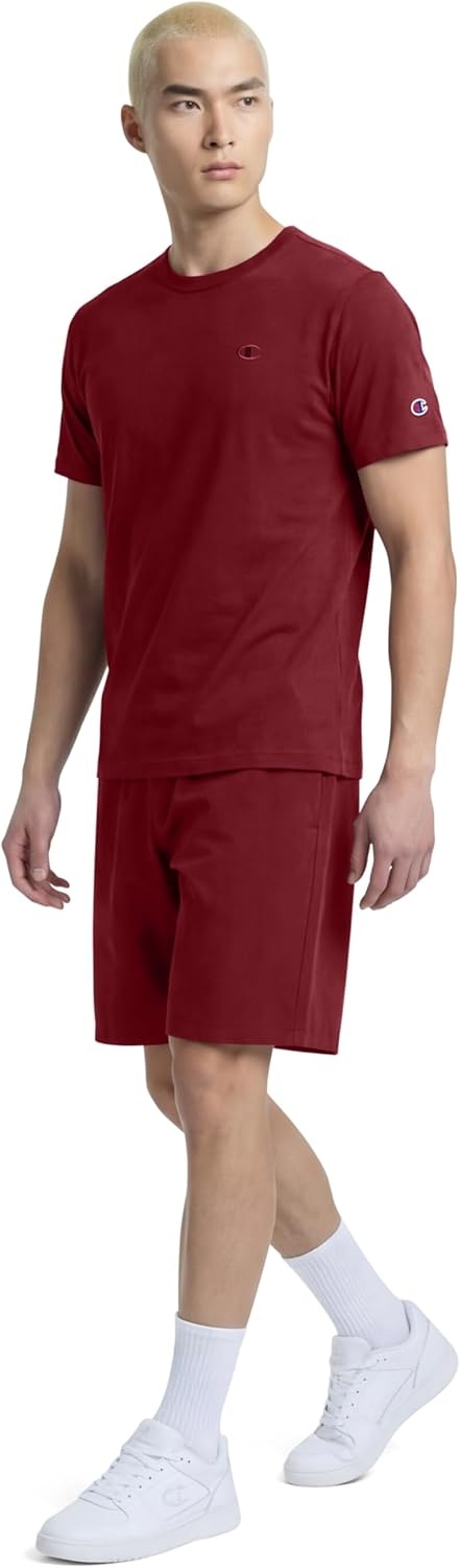 image:imageChampion Mens Classic Short Sleeve TShirt Standard Fit Midweight 100 Cotton Available in Regular and Big amp TallPomegranate