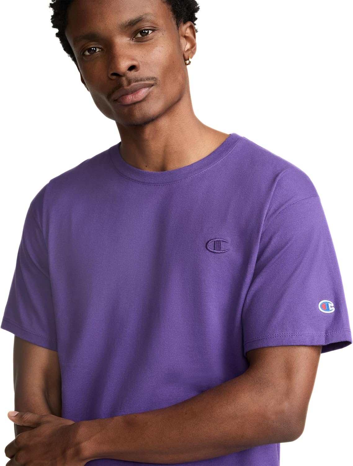 image:imageChampion Mens Classic Short Sleeve TShirt Standard Fit Midweight 100 Cotton Available in Regular and Big amp TallPurple Pr