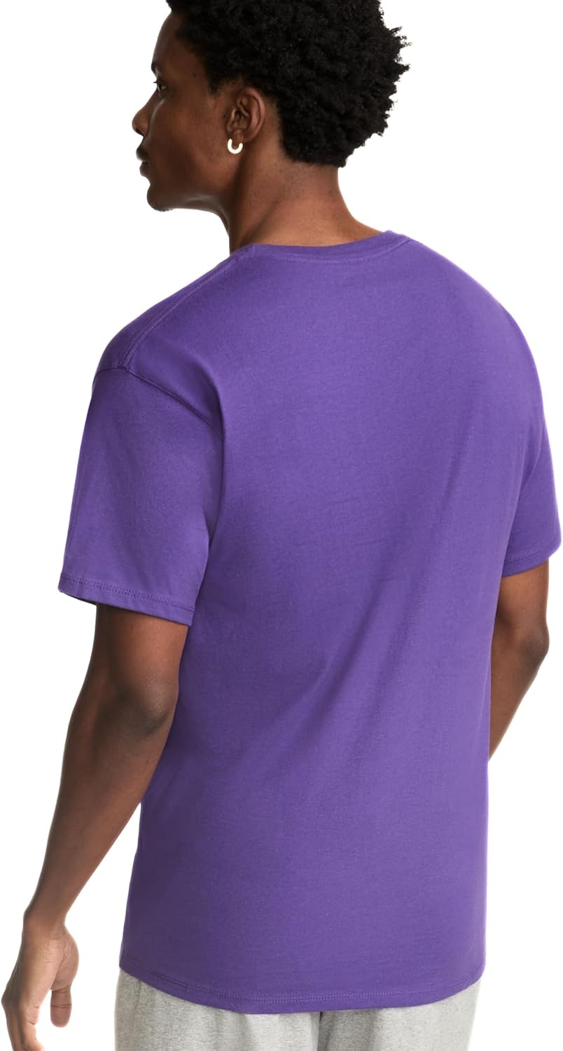 image:imageChampion Mens Classic Short Sleeve TShirt Standard Fit Midweight 100 Cotton Available in Regular and Big amp TallPurple Pr