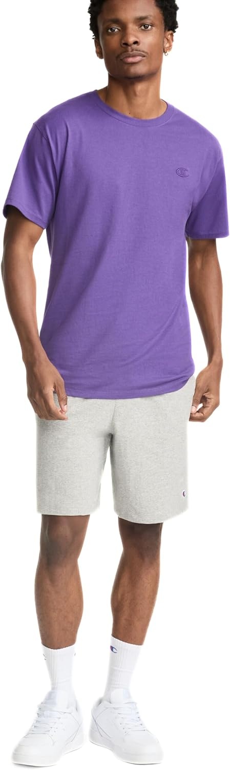 image:imageChampion Mens Classic Short Sleeve TShirt Standard Fit Midweight 100 Cotton Available in Regular and Big amp TallPurple Pr