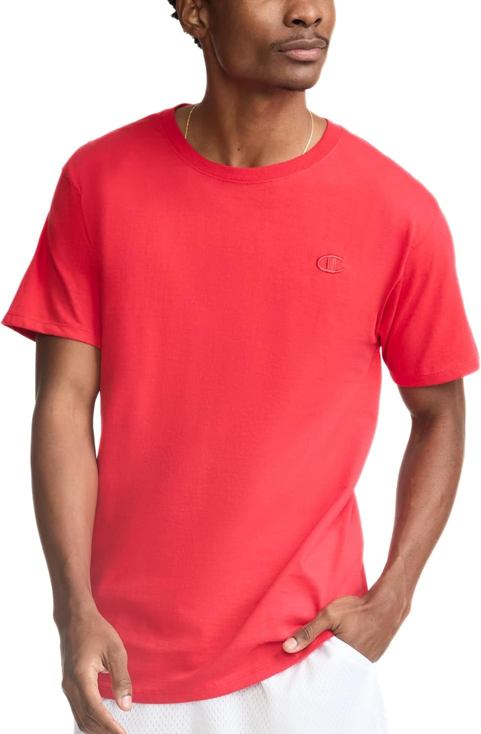 image:imageChampion Mens Classic Short Sleeve TShirt Standard Fit Midweight 100 Cotton Available in Regular and Big amp TallScarlet