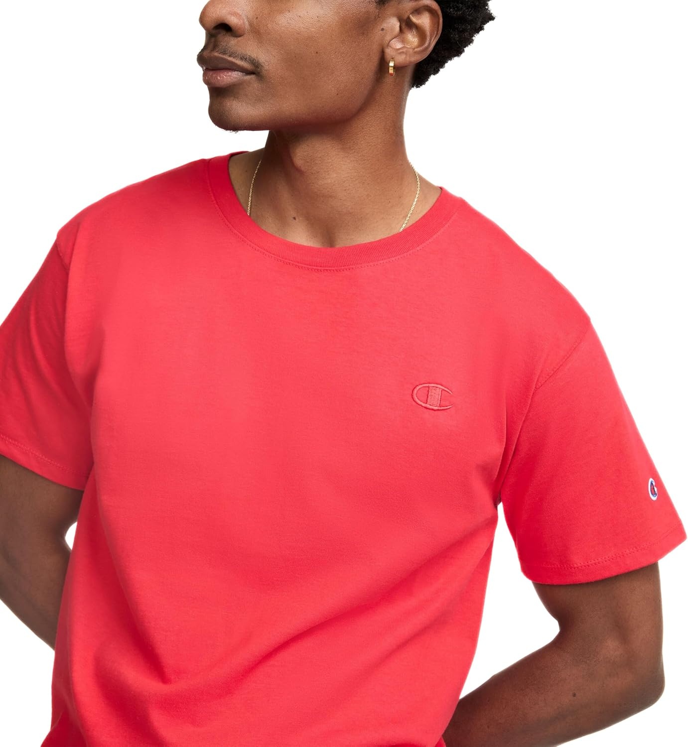 image:imageChampion Mens Classic Short Sleeve TShirt Standard Fit Midweight 100 Cotton Available in Regular and Big amp TallScarlet