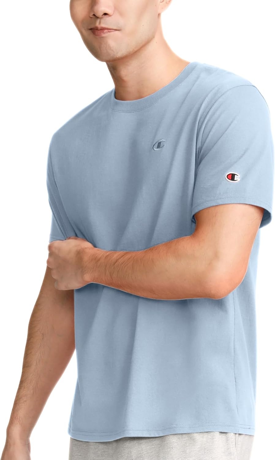 image:imageChampion Mens Classic Short Sleeve TShirt Standard Fit Midweight 100 Cotton Available in Regular and Big amp TallSpring Sky Blue