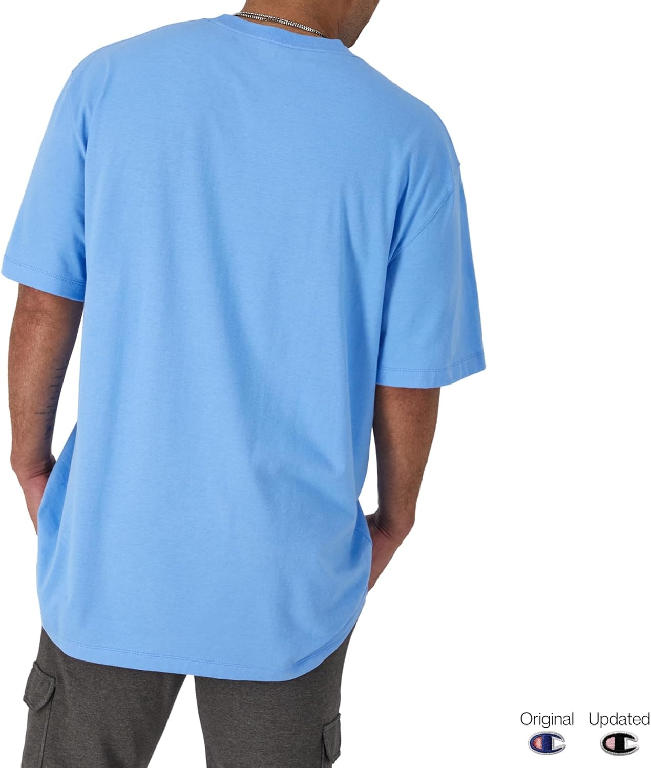 image:imageChampion Mens Classic Short Sleeve TShirt Standard Fit Midweight 100 Cotton Available in Regular and Big amp TallSwiss Blue