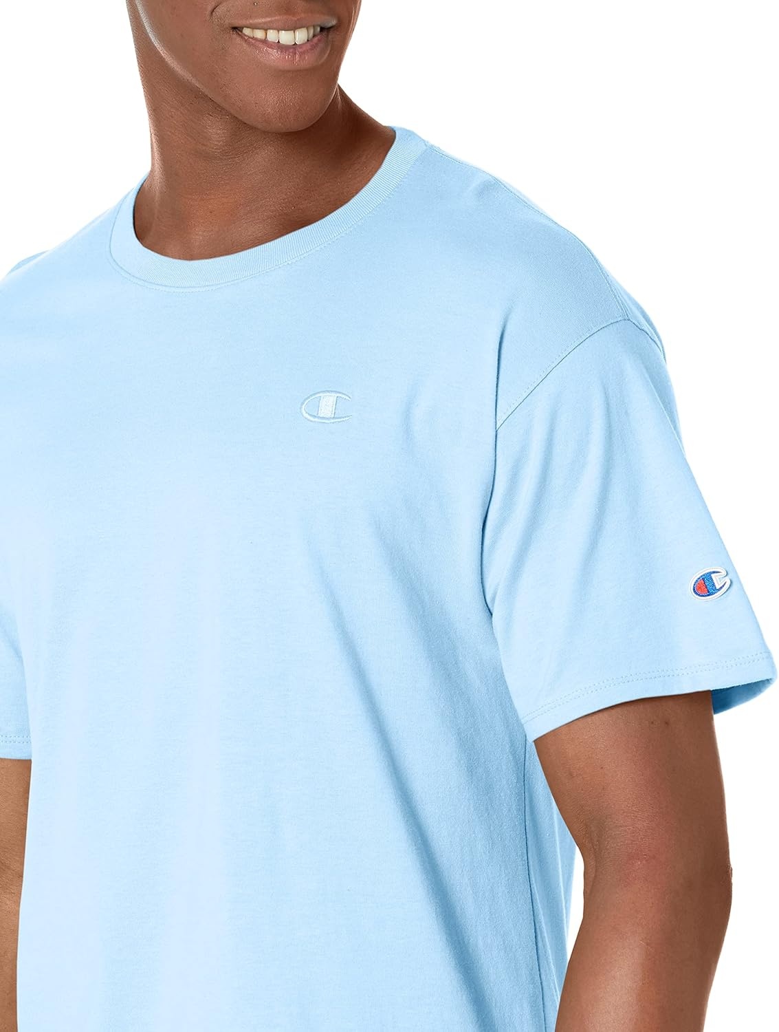 image:imageChampion Mens Classic Short Sleeve TShirt Standard Fit Midweight 100 Cotton Available in Regular and Big amp TallSwiss Blue