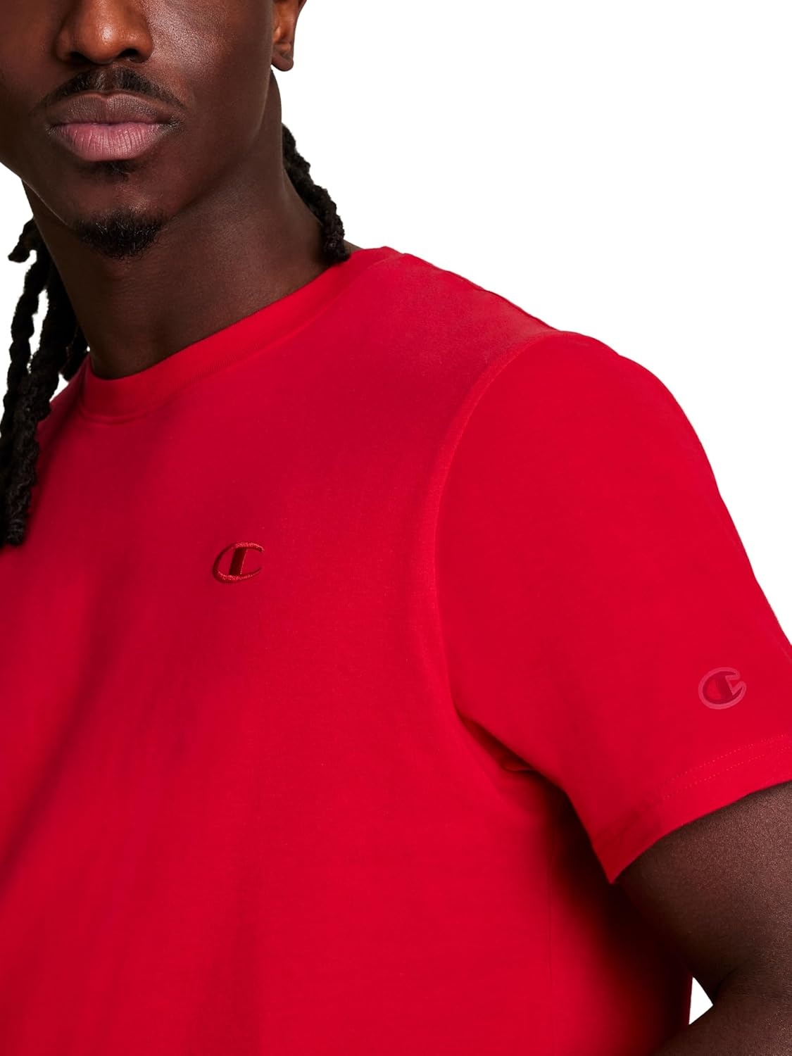 image:imageChampion Mens Classic Short Sleeve TShirt Standard Fit Midweight 100 Cotton Available in Regular and Big amp TallTango Red