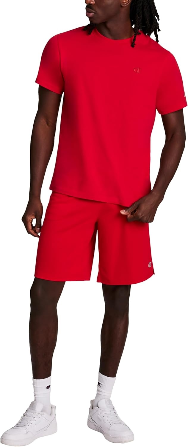 image:imageChampion Mens Classic Short Sleeve TShirt Standard Fit Midweight 100 Cotton Available in Regular and Big amp TallTango Red