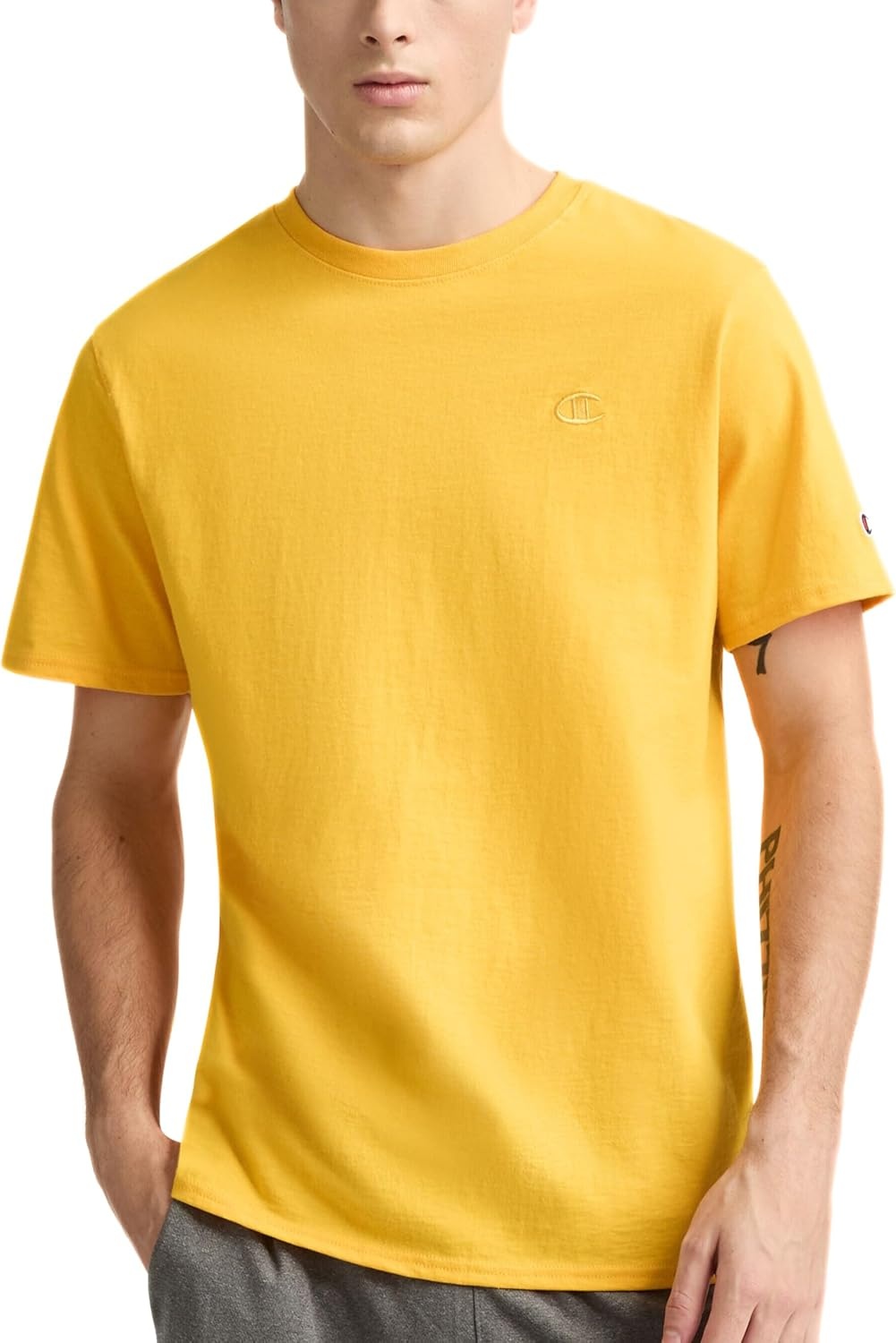 image:imageChampion Mens Classic Short Sleeve TShirt Standard Fit Midweight 100 Cotton Available in Regular and Big amp TallTeam Gold