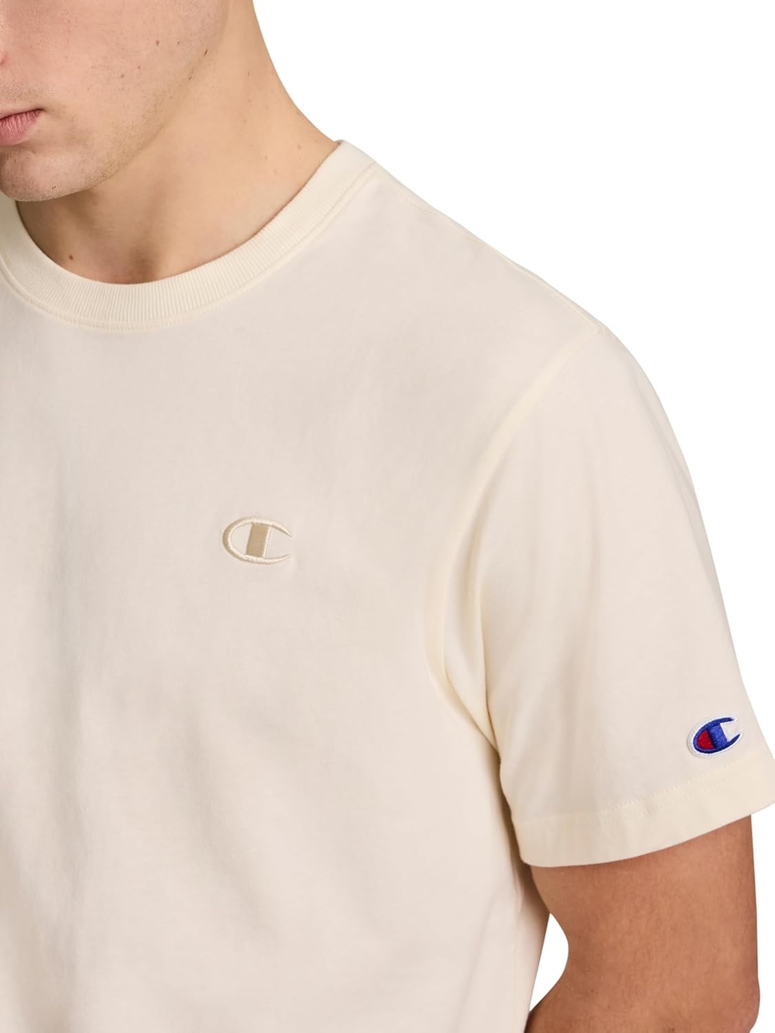 image:imageChampion Mens Classic Short Sleeve TShirt Standard Fit Midweight 100 Cotton Available in Regular and Big amp TallUnbleached Cotton