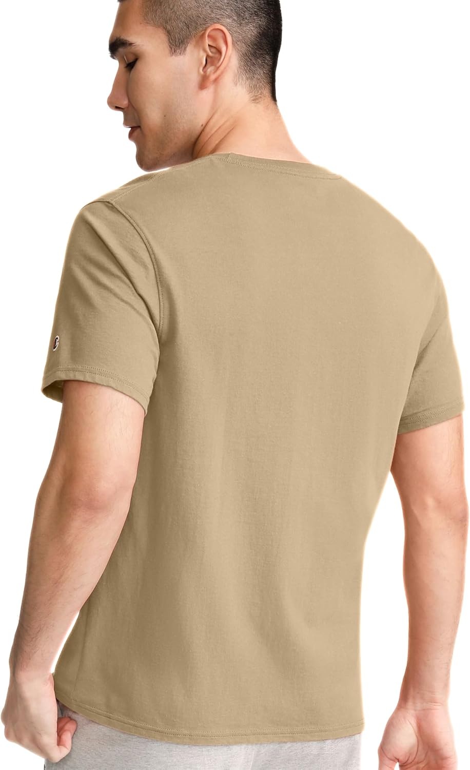 image:imageChampion Mens Classic Short Sleeve TShirt Standard Fit Midweight 100 Cotton Available in Regular and Big amp TallWestern Khaki