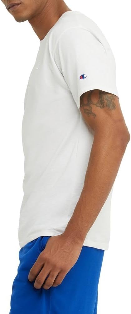 image:imageChampion Mens Classic Short Sleeve TShirt Standard Fit Midweight 100 Cotton Available in Regular and Big amp TallWhite C Logo