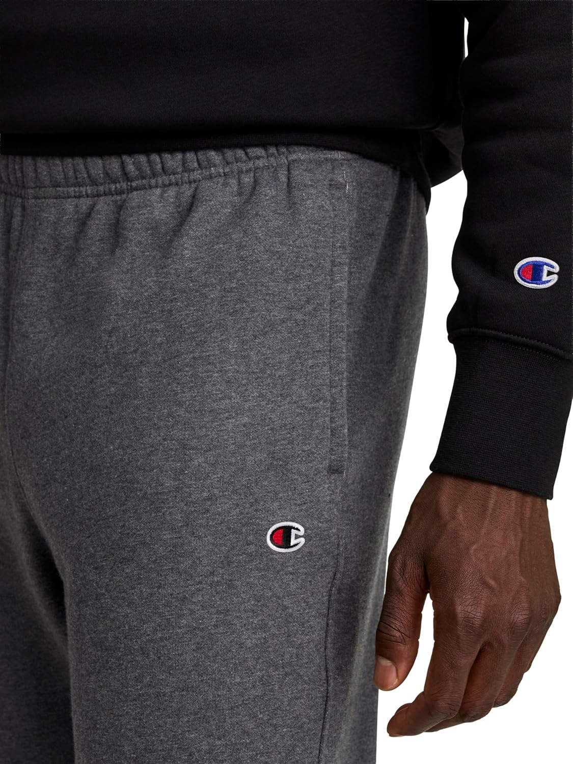 image:imageChampion Mens Fleece Joggers Sweatpants Standard Fit Midweight Fleece Available in Regular and Big amp TallGranite Heather C Patch Logo