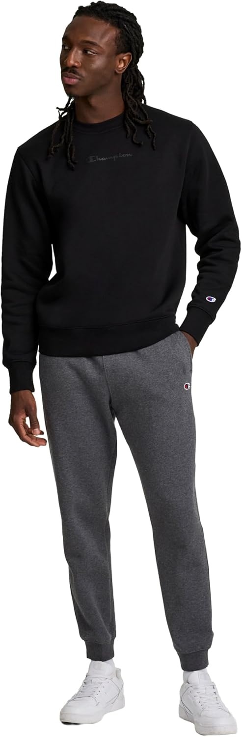 image:imageChampion Mens Fleece Joggers Sweatpants Standard Fit Midweight Fleece Available in Regular and Big amp TallGranite Heather C Patch Logo