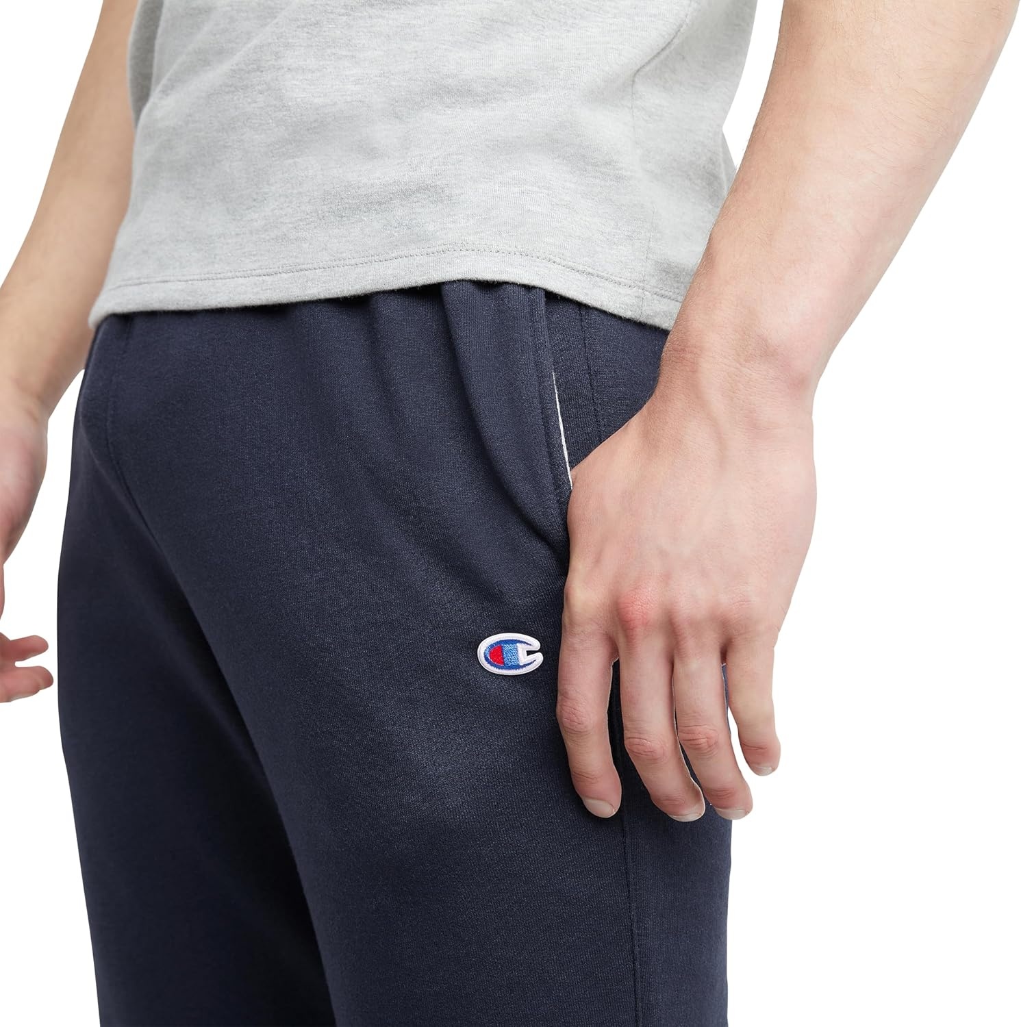 image:imageChampion Mens Fleece Joggers Sweatpants Standard Fit Midweight Fleece Available in Regular and Big amp TallNavy C Patch Logo