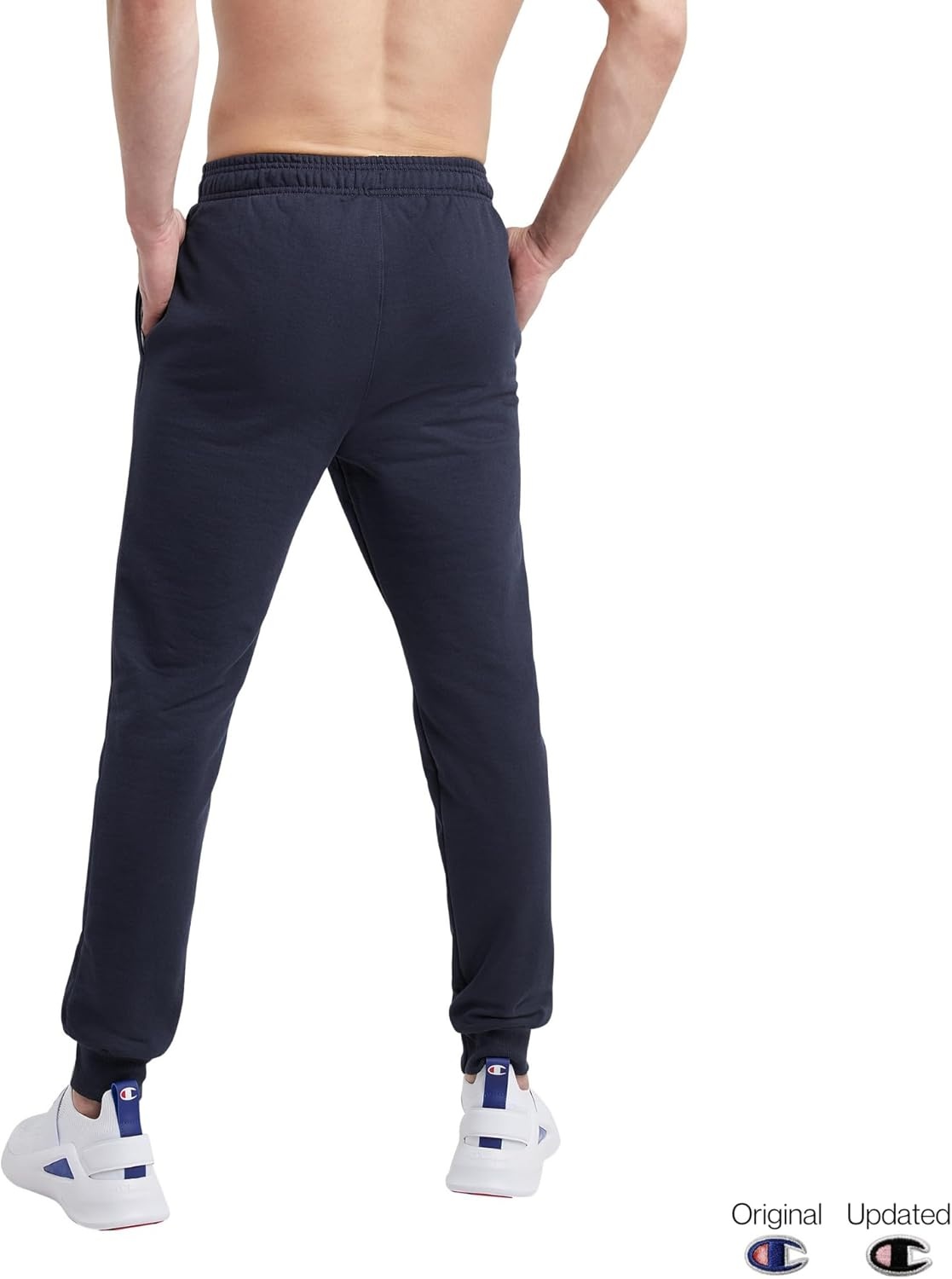 image:imageChampion Mens Fleece Joggers Sweatpants Standard Fit Midweight Fleece Available in Regular and Big amp TallNavy C Patch Logo