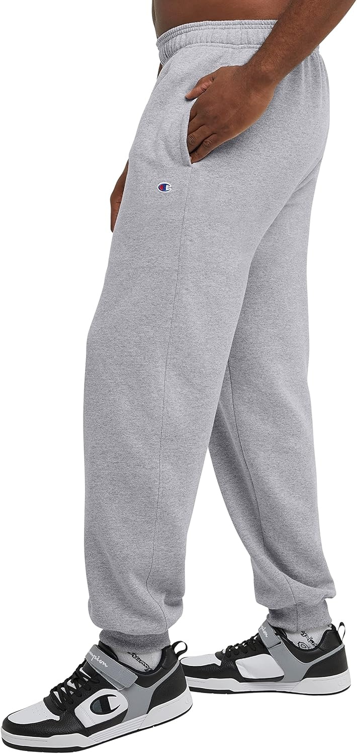 image:imageChampion Mens Fleece Joggers Sweatpants Standard Fit Midweight Fleece Available in Regular and Big amp TallOxford Gray C Patch Logo
