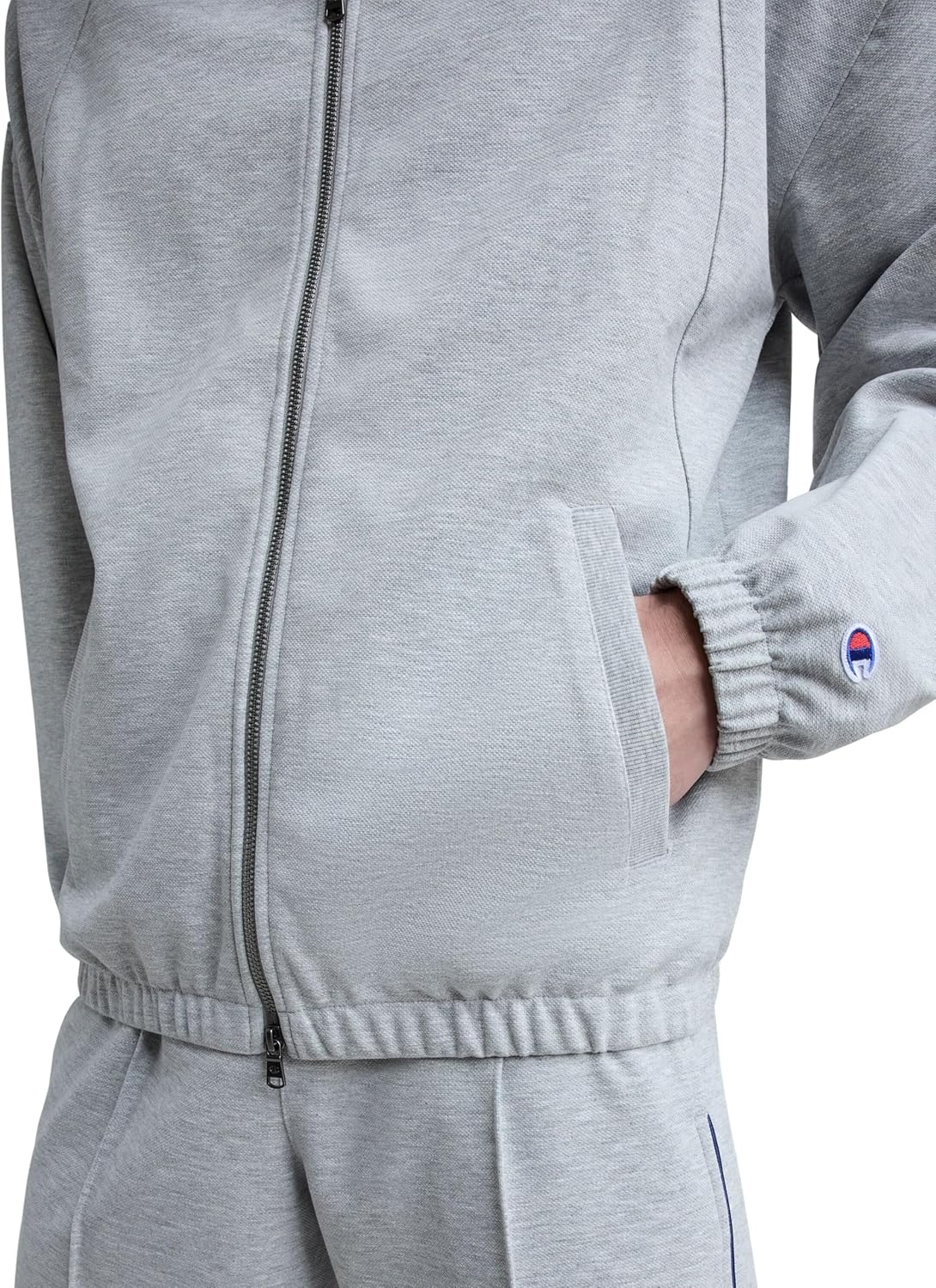 image:imageChampion Mens Gameday Fullzip Mock Neck Track Jacket Standard Fit Polyester BlendOxford Gray Heather