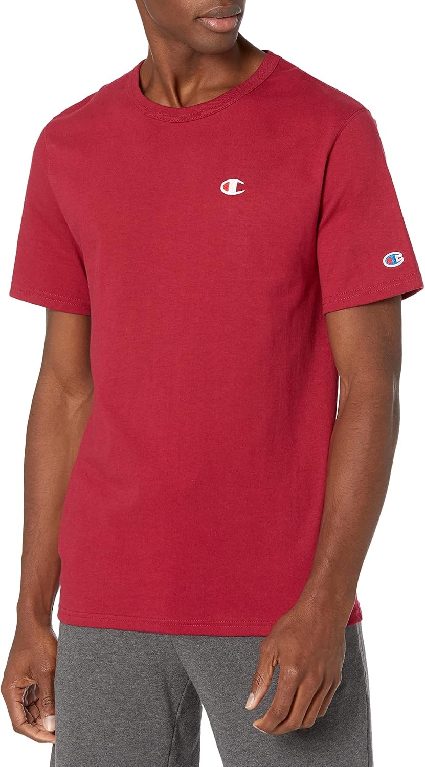 image:imageChampion Mens Heritage Short Sleeve Tee Mens TShirts Vintage Shirts Mens Tee Shirts GraphicsCranberry Tart Left Chest C