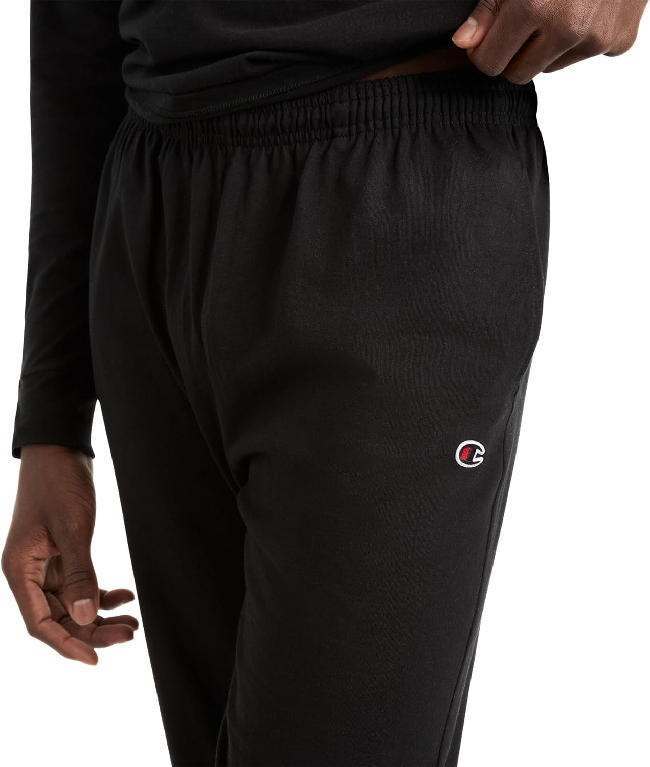 image:imageChampion Mens Joggers Everyday Cotton Lightweight Lounge Knit Pants for Men 31Black C Logo