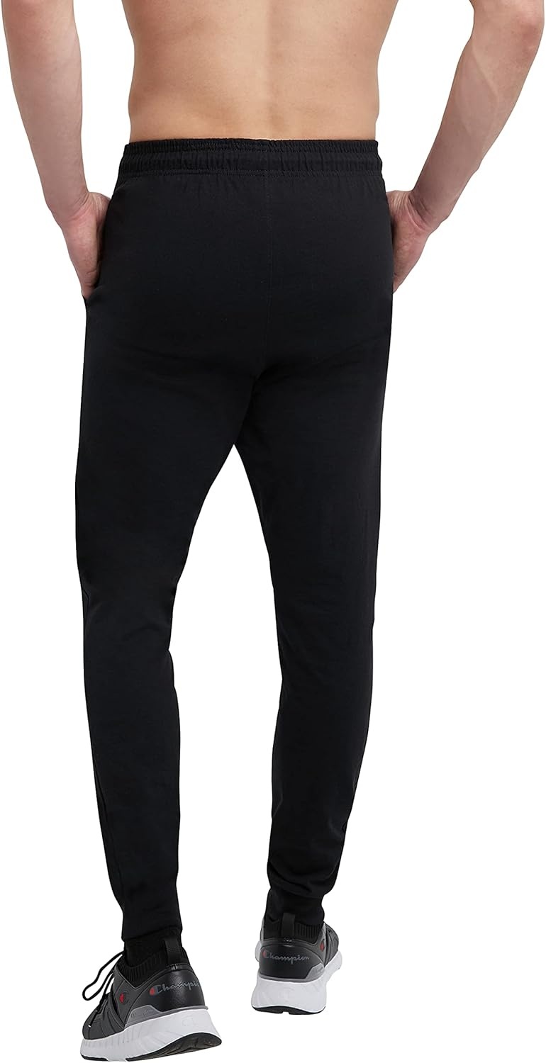 image:imageChampion Mens Joggers Everyday Cotton Lightweight Lounge Knit Pants for Men 31Black Classic Script Logo