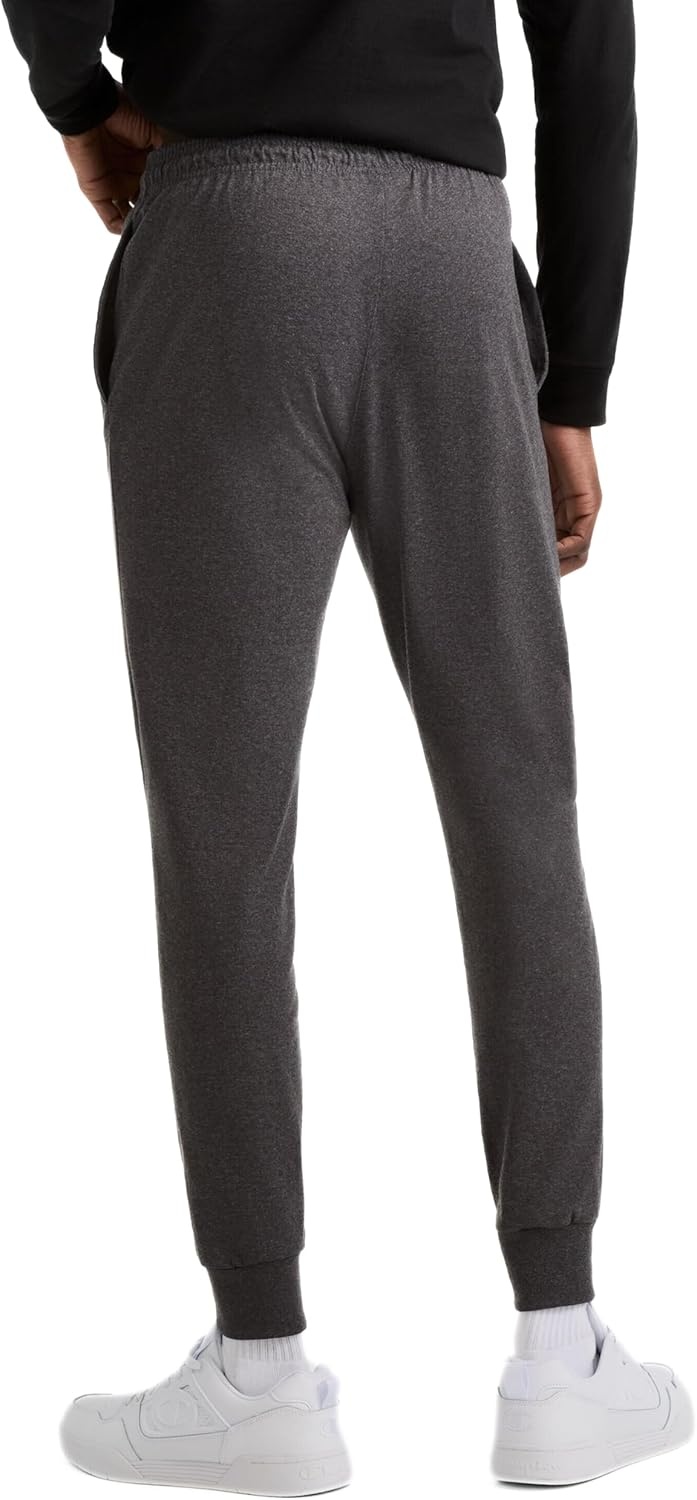 image:imageChampion Mens Joggers Everyday Cotton Lightweight Lounge Knit Pants for Men 31Granite Heather C Logo