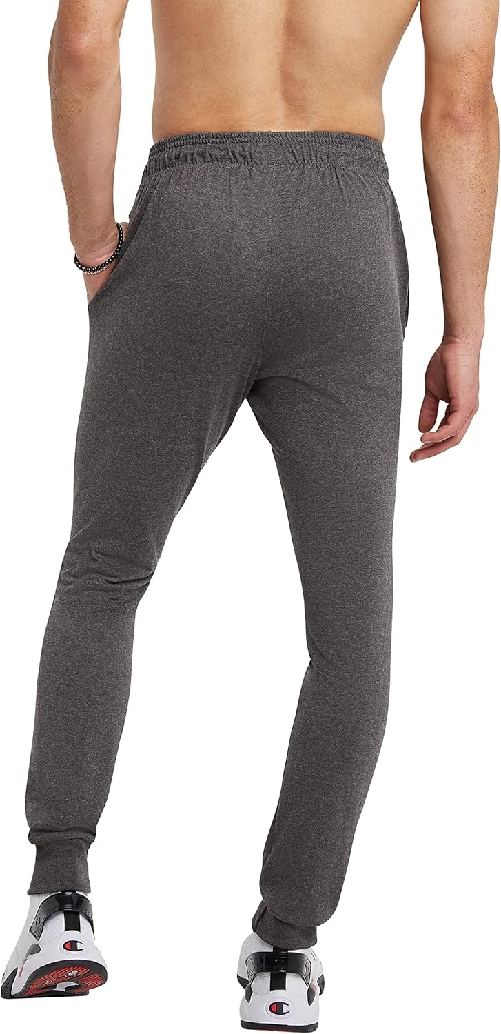 image:imageChampion Mens Joggers Everyday Cotton Lightweight Lounge Knit Pants for Men 31Granite Heather Classic Script Logo