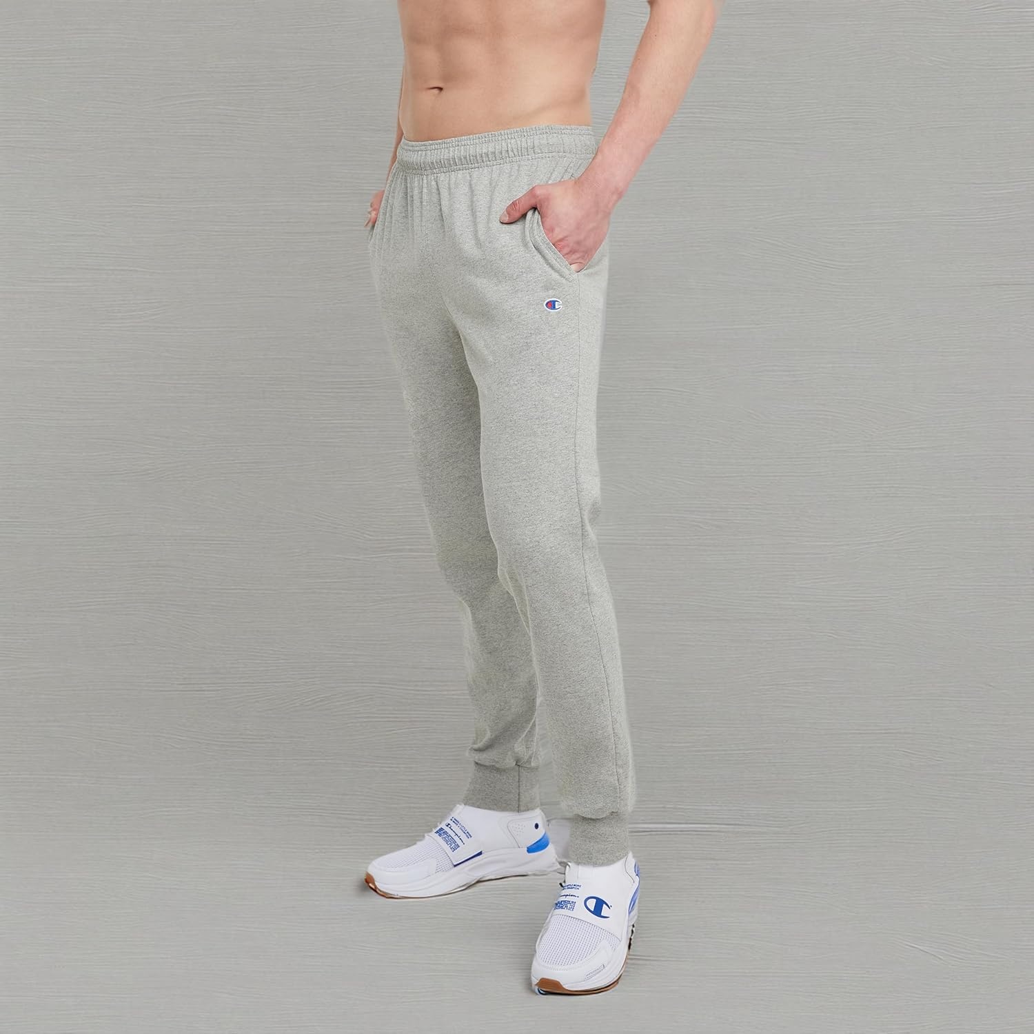 image:imageChampion Mens Joggers Everyday Cotton Lightweight Lounge Knit Pants for Men 31Oxford Gray C Logo