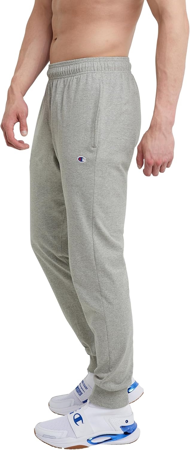 image:imageChampion Mens Joggers Everyday Cotton Lightweight Lounge Knit Pants for Men 31Oxford Gray C Logo