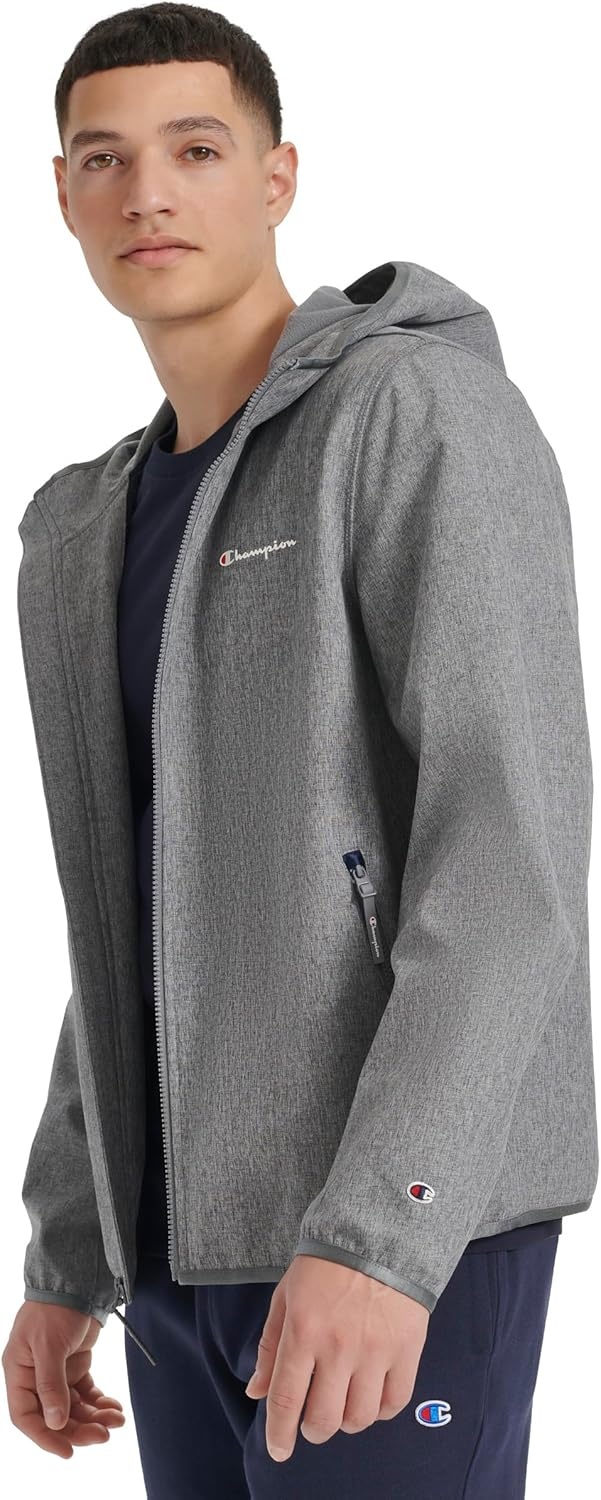 image:imageChampion Mens Lightweight Active Soft Shell Jacket With HoodHeather Grey