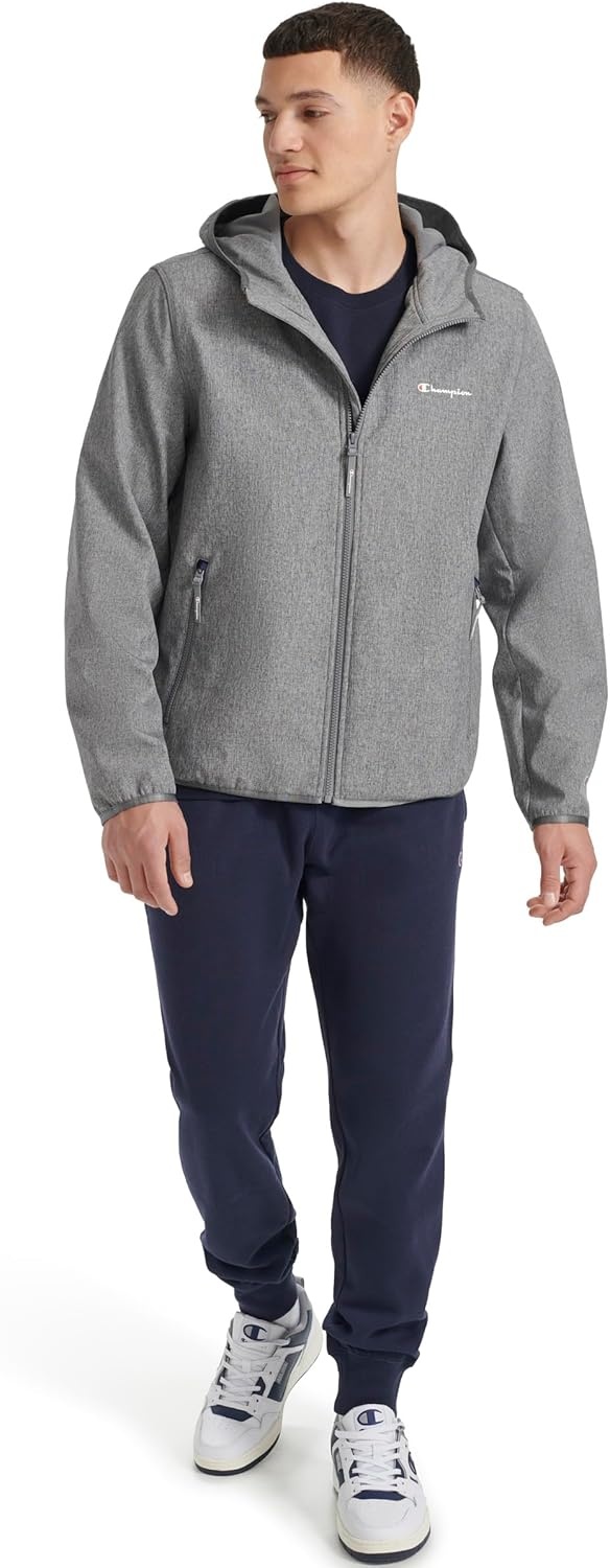 image:imageChampion Mens Lightweight Active Soft Shell Jacket With HoodHeather Grey