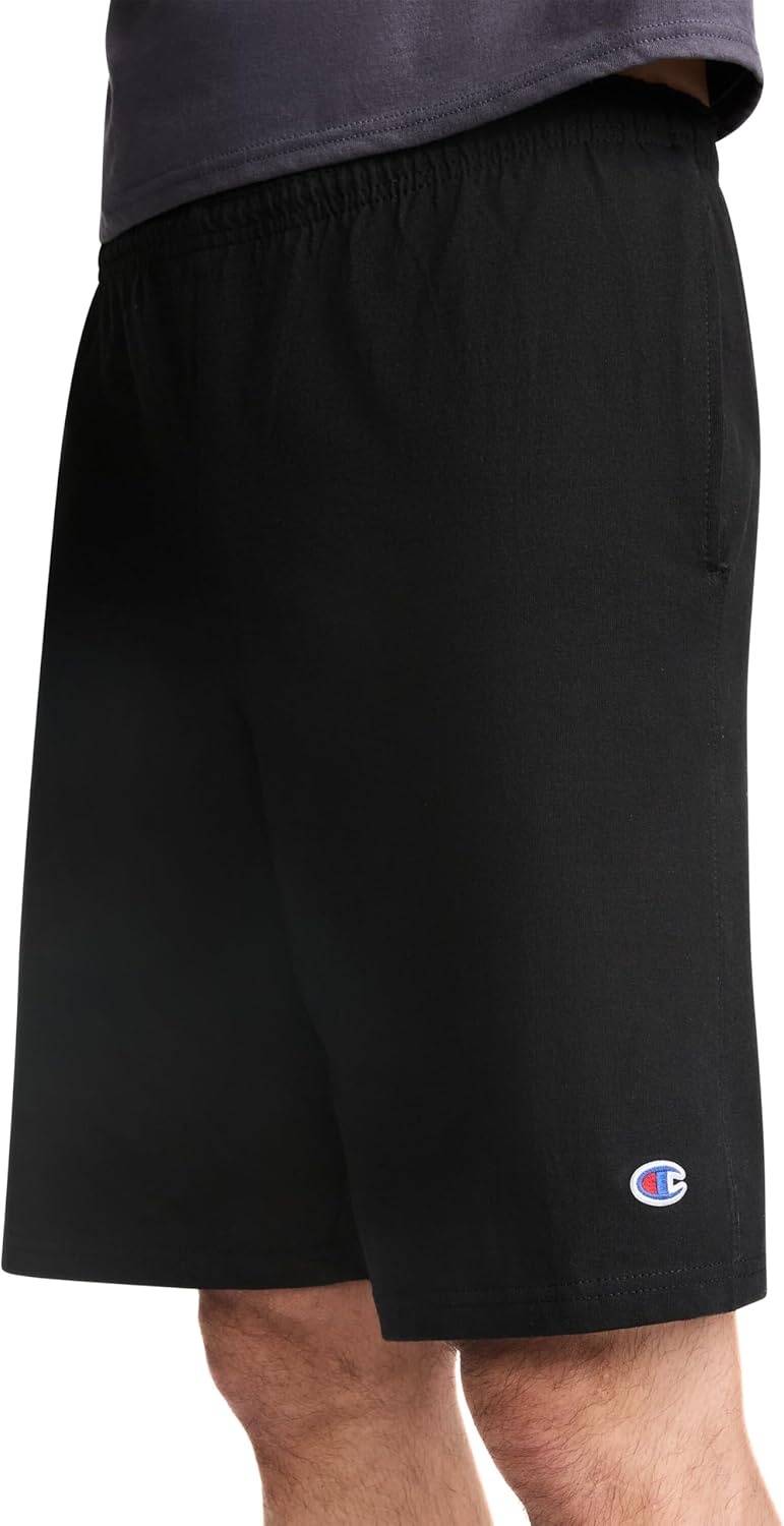 image:imageChampion Mens Lounge Shorts Standard Fit 9 Inch Inseam Lightweight 100 Cotton Available in Regular and Big amp TallBlack