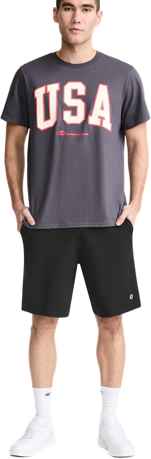 image:imageChampion Mens Lounge Shorts Standard Fit 9 Inch Inseam Lightweight 100 Cotton Available in Regular and Big amp TallBlack