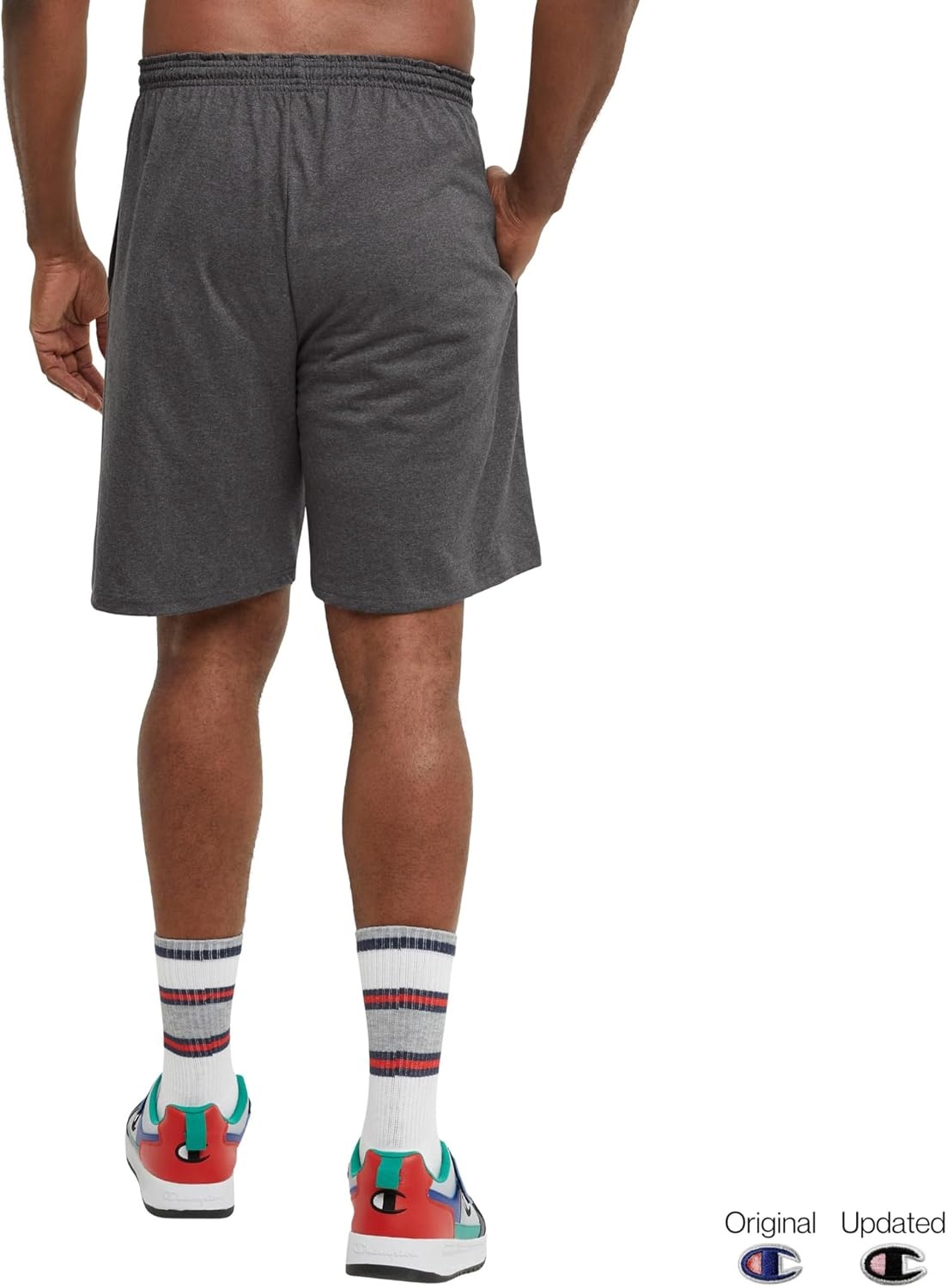 image:imageChampion Mens Lounge Shorts Standard Fit 9 Inch Inseam Lightweight 100 Cotton Available in Regular and Big amp TallGranite Gray Heather