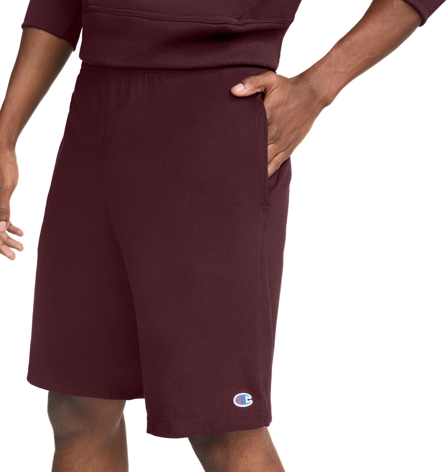 image:imageChampion Mens Lounge Shorts Standard Fit 9 Inch Inseam Lightweight 100 Cotton Available in Regular and Big amp TallMaroon
