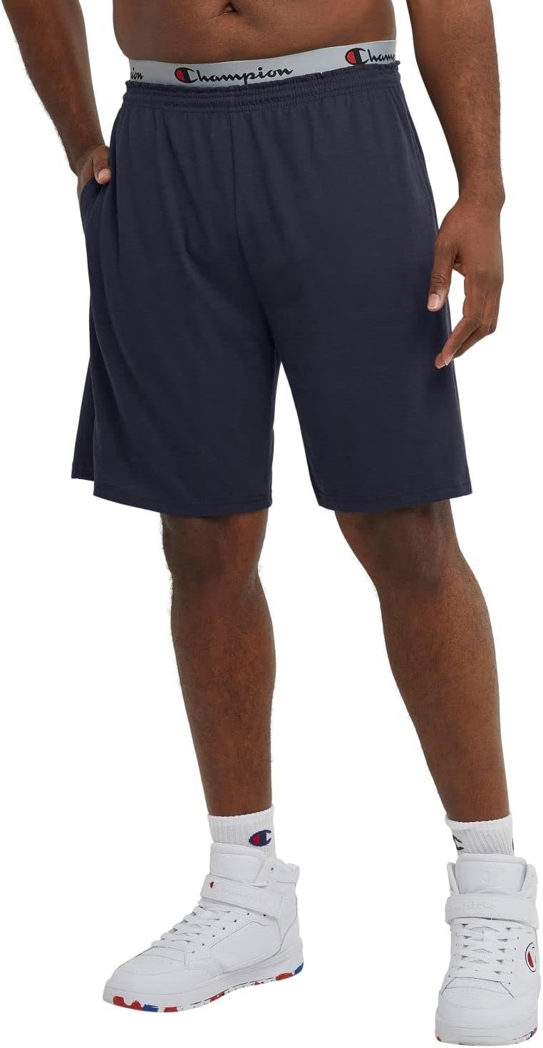 image:imageChampion Mens Lounge Shorts Standard Fit 9 Inch Inseam Lightweight 100 Cotton Available in Regular and Big amp TallNavy