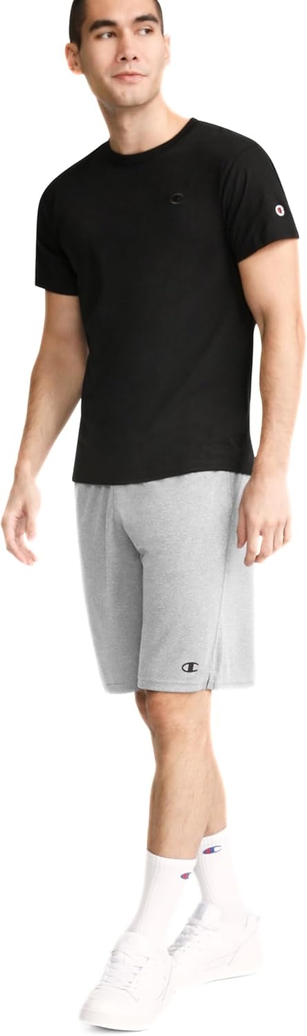 image:imageChampion Mens Lounge Shorts Standard Fit 9 Inch Inseam Lightweight 100 Cotton Available in Regular and Big amp TallNew Manhattan Mist Heather