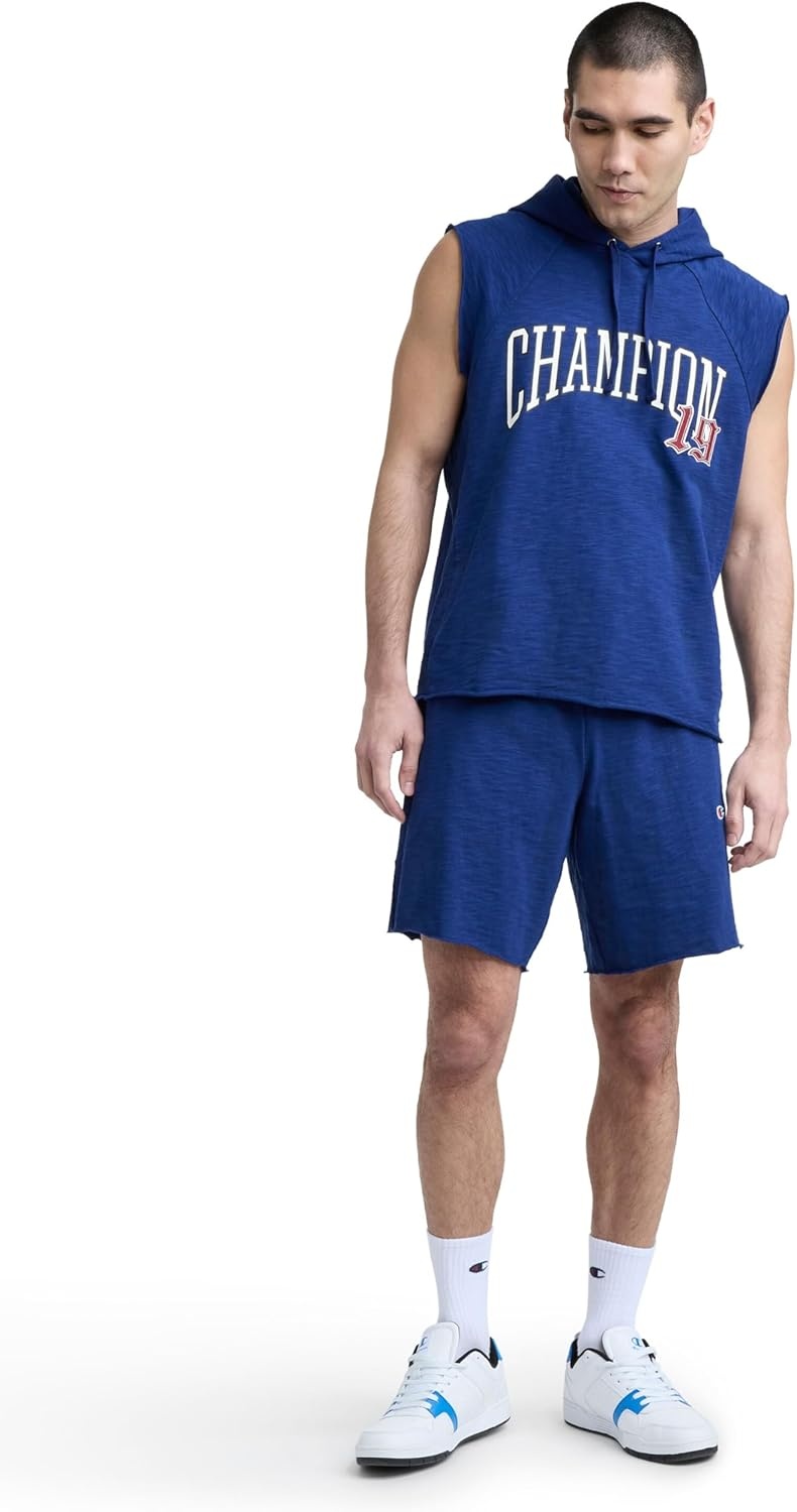 image:imageChampion Mens Modern Retro 100 Washed Cotton 9 Shorts Standard FitBlue Depths