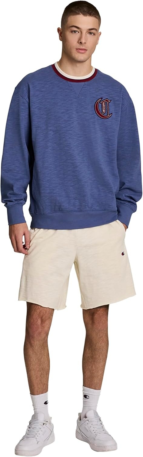 image:imageChampion Mens Modern Retro 100 Washed Cotton 9 Shorts Standard FitUnbleached Cotton