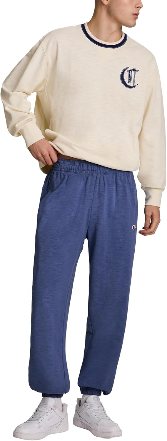 image:imageChampion Mens Modern Retro 100 Washed Cotton Pants Loose FitCoastal Fjord