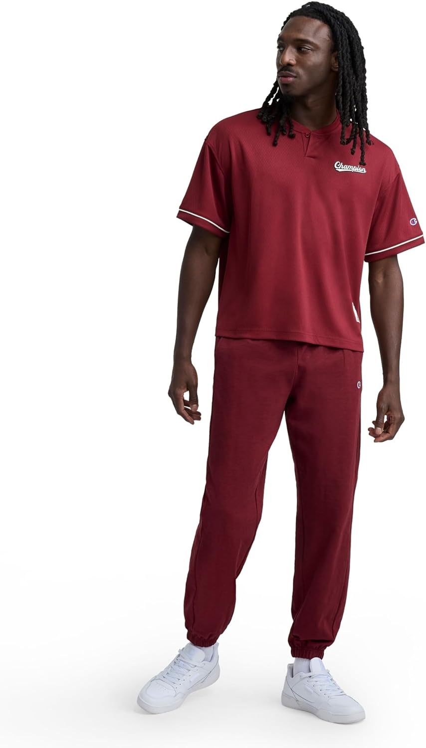image:imageChampion Mens Modern Retro 100 Washed Cotton Pants Loose FitPomegranate