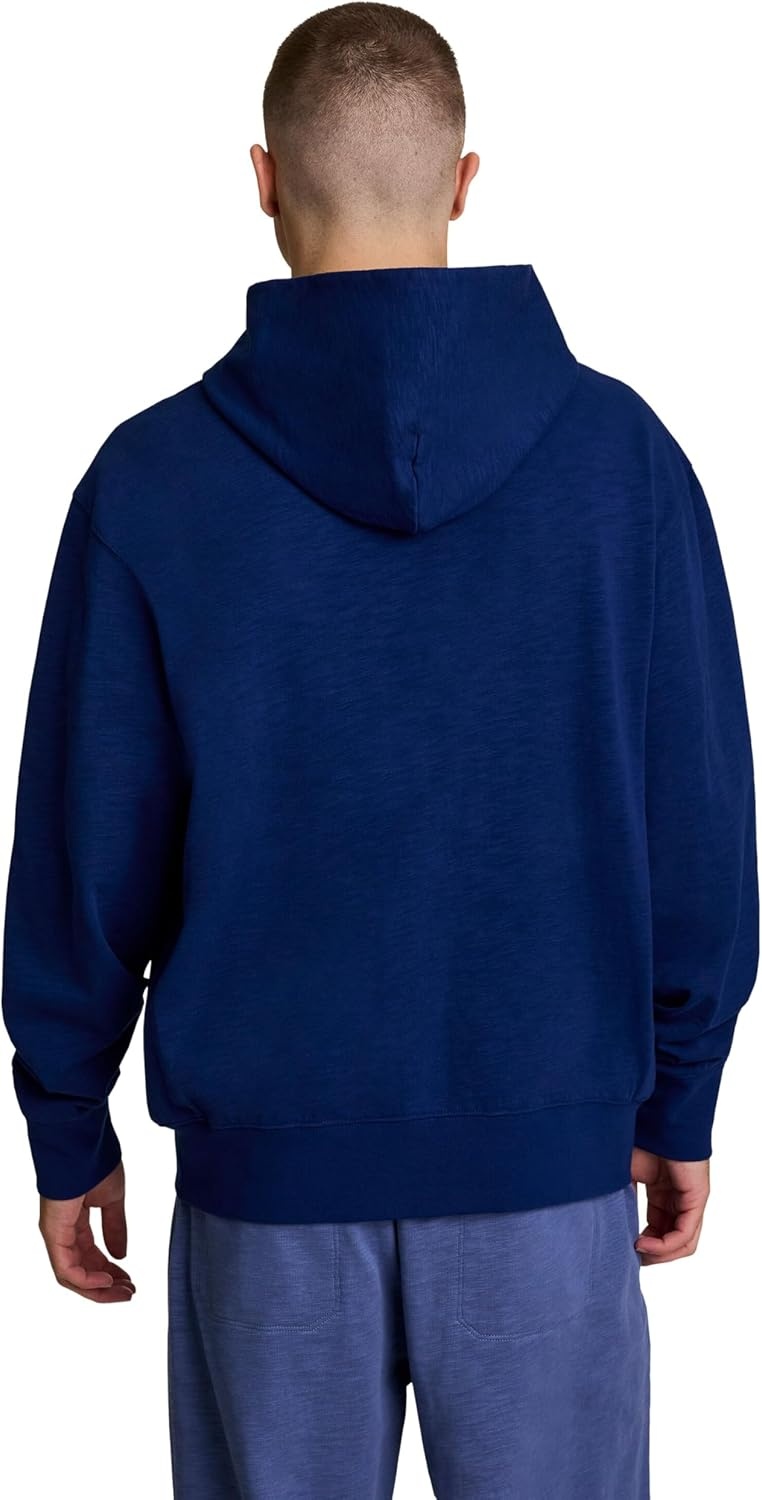 image:imageChampion Mens Modern Retro 100 Washed Cotton Pullover Hoodie Standard FitBlue Depths