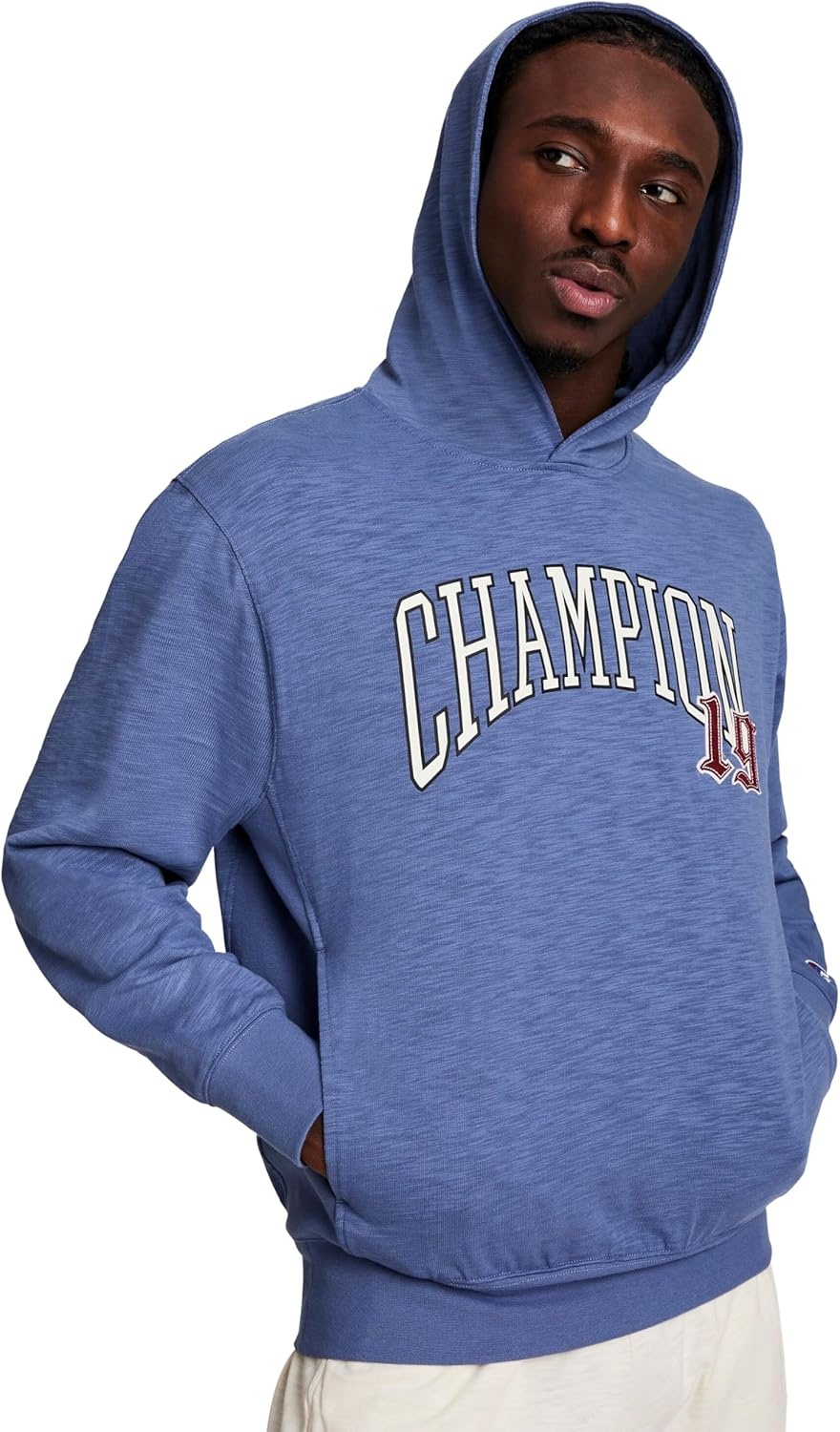 image:imageChampion Mens Modern Retro 100 Washed Cotton Pullover Hoodie Standard FitCoastal Fjord