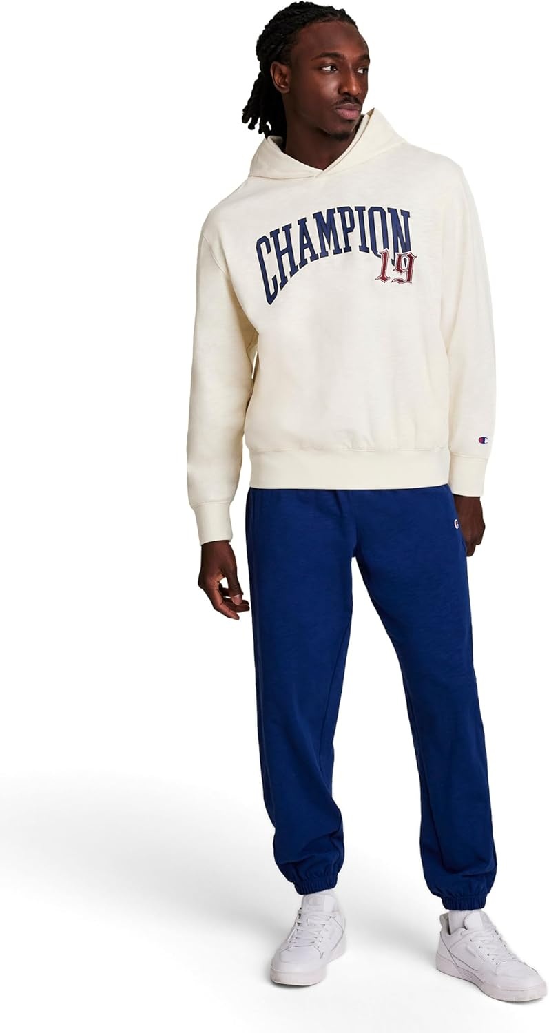 image:imageChampion Mens Modern Retro 100 Washed Cotton Pullover Hoodie Standard FitUnbleached Cotton